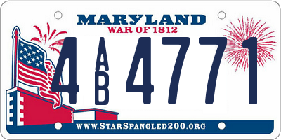 MD license plate 4AB4771
