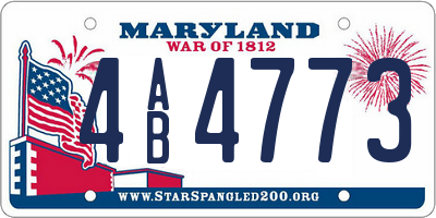 MD license plate 4AB4773