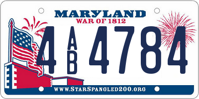 MD license plate 4AB4784