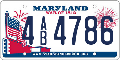 MD license plate 4AB4786