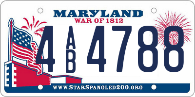 MD license plate 4AB4788
