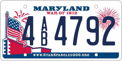 MD license plate 4AB4792