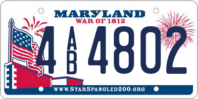 MD license plate 4AB4802