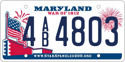MD license plate 4AB4803