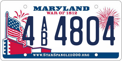 MD license plate 4AB4804