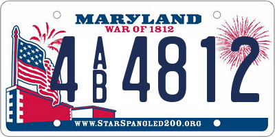 MD license plate 4AB4812