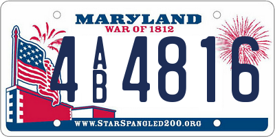 MD license plate 4AB4816