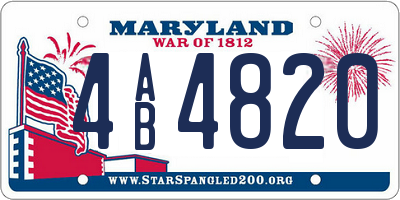 MD license plate 4AB4820