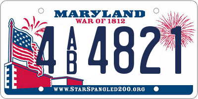 MD license plate 4AB4821