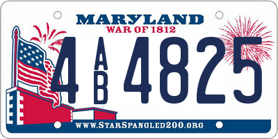 MD license plate 4AB4825