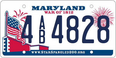 MD license plate 4AB4828