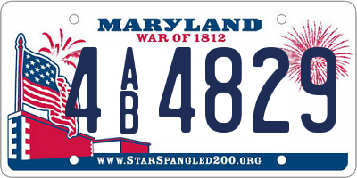 MD license plate 4AB4829