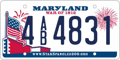MD license plate 4AB4831