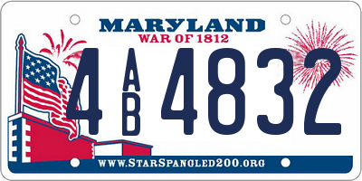 MD license plate 4AB4832