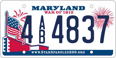 MD license plate 4AB4837