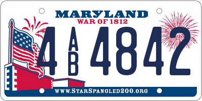MD license plate 4AB4842