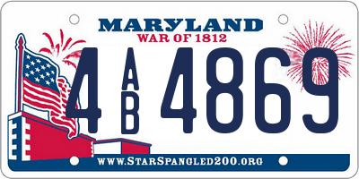 MD license plate 4AB4869