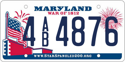 MD license plate 4AB4876