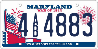 MD license plate 4AB4883