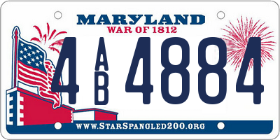 MD license plate 4AB4884