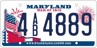 MD license plate 4AB4889