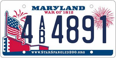 MD license plate 4AB4891