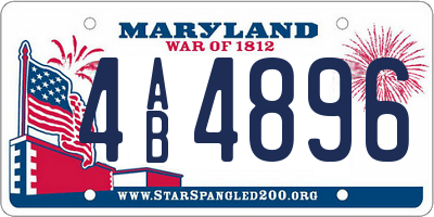 MD license plate 4AB4896