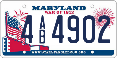 MD license plate 4AB4902