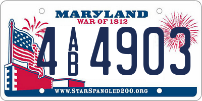 MD license plate 4AB4903