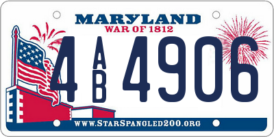 MD license plate 4AB4906
