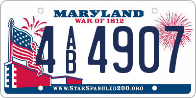 MD license plate 4AB4907