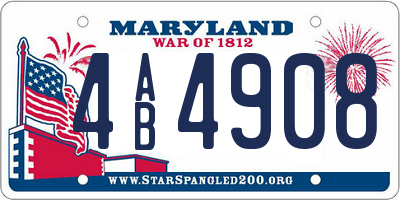 MD license plate 4AB4908