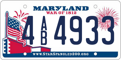 MD license plate 4AB4933