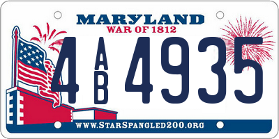 MD license plate 4AB4935