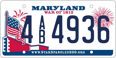 MD license plate 4AB4936