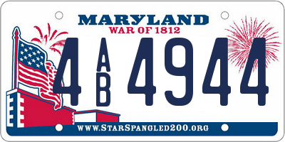MD license plate 4AB4944