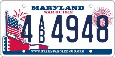 MD license plate 4AB4948