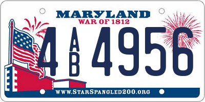 MD license plate 4AB4956