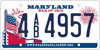MD license plate 4AB4957