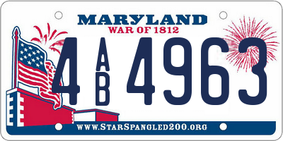 MD license plate 4AB4963