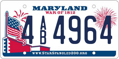 MD license plate 4AB4964