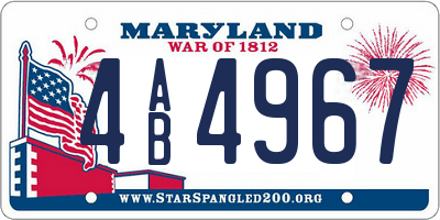 MD license plate 4AB4967