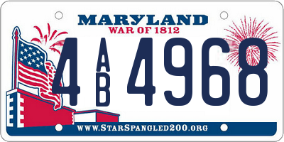MD license plate 4AB4968