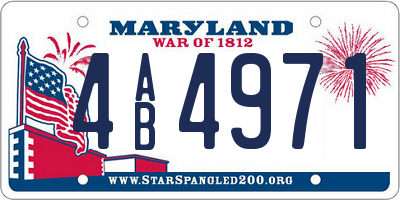 MD license plate 4AB4971