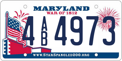 MD license plate 4AB4973