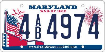 MD license plate 4AB4974
