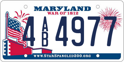 MD license plate 4AB4977