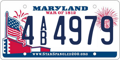 MD license plate 4AB4979