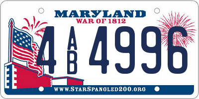 MD license plate 4AB4996