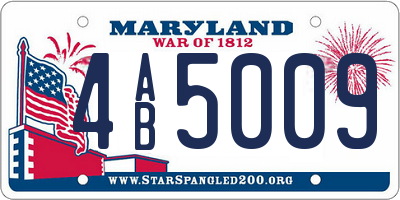 MD license plate 4AB5009